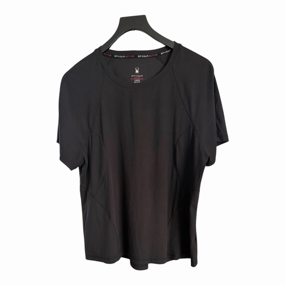 Spyder Tops - Spyder Active Ribbed Performance Tee XL Black Athleisure Gym Running Stretch